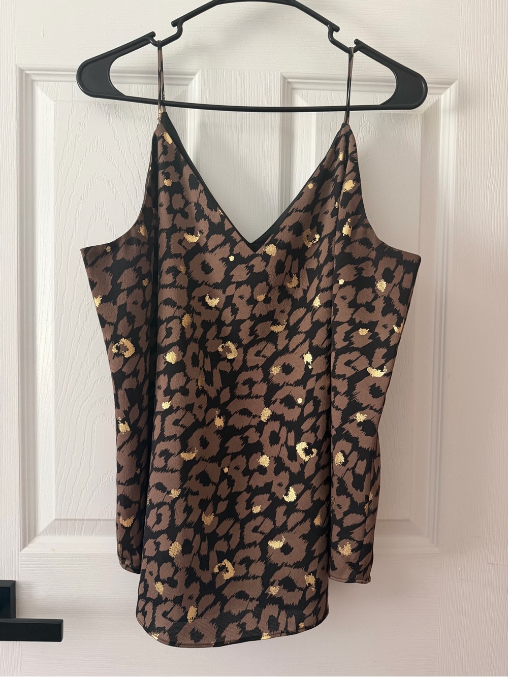 Express Brown Leopard Print Cami with Gold Accents
